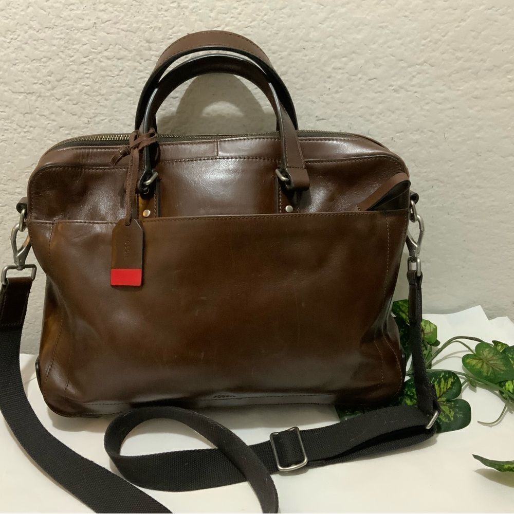 NWT Fossil Defender Eco Leather Brief Bag